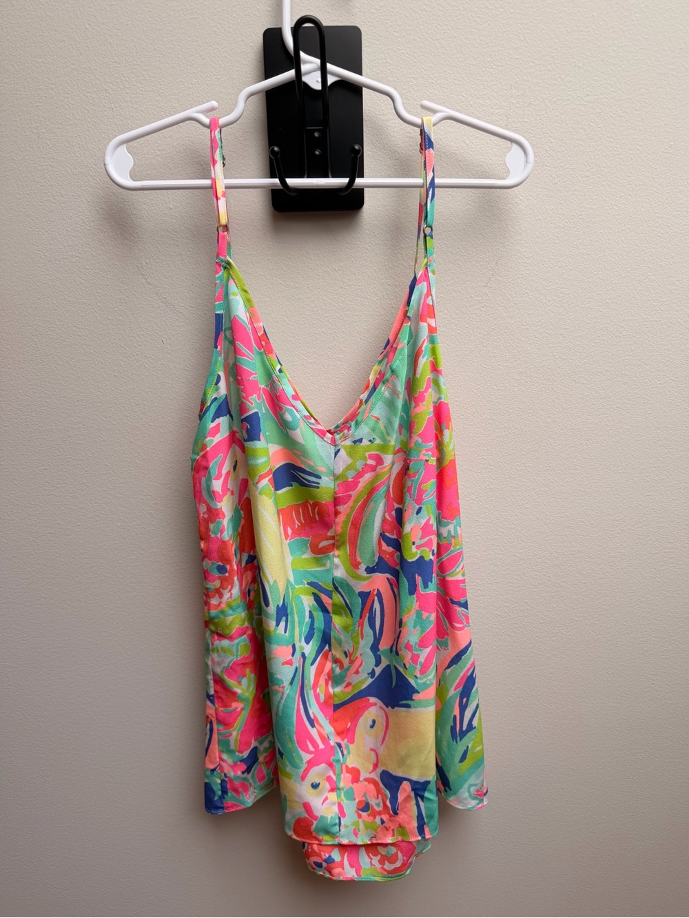 Lilly Pulitzer Zoe 100% Silk Tropical Tank Top Small